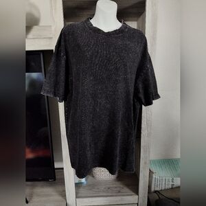 Summer Casual Black Rhinestone Women's T Shirt Round Neck Short Sleeve SZ Small